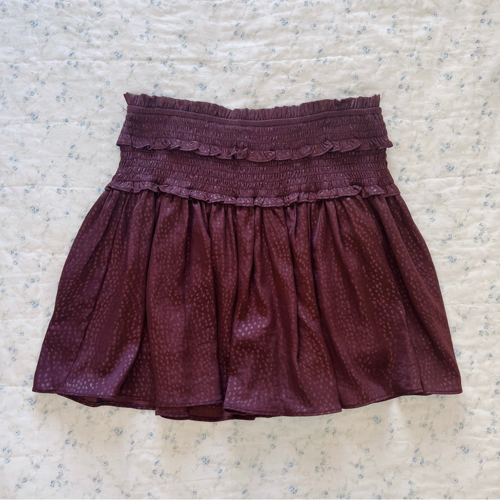 maroon mini skirt/shorts